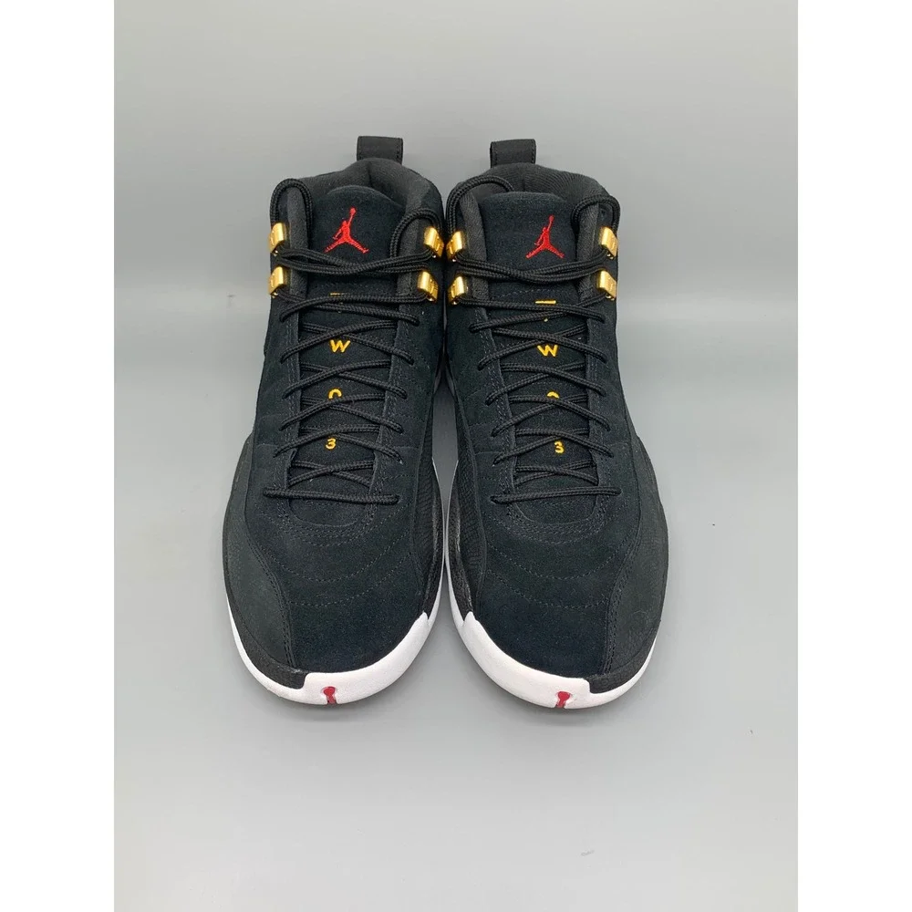 Jordan 12 Retro Black Gold Reverse Taxi Basketball Shoes 130690-017 Men's Sz 10